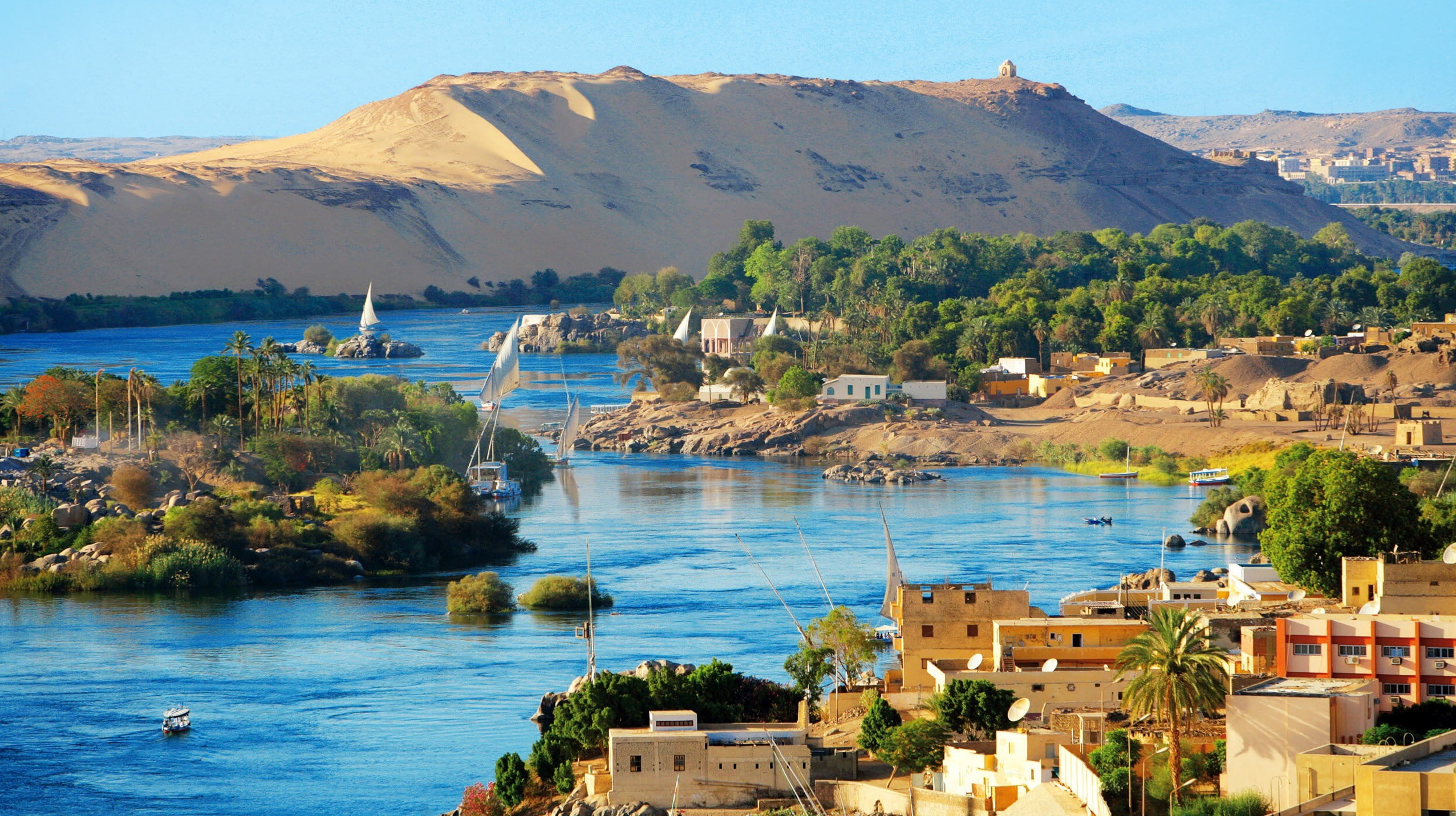 River Nile in Egypt. Luxor, Africa.