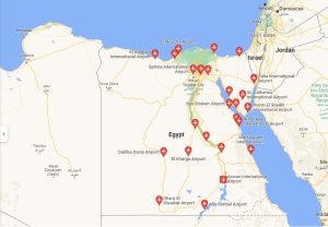 airports in egypt map