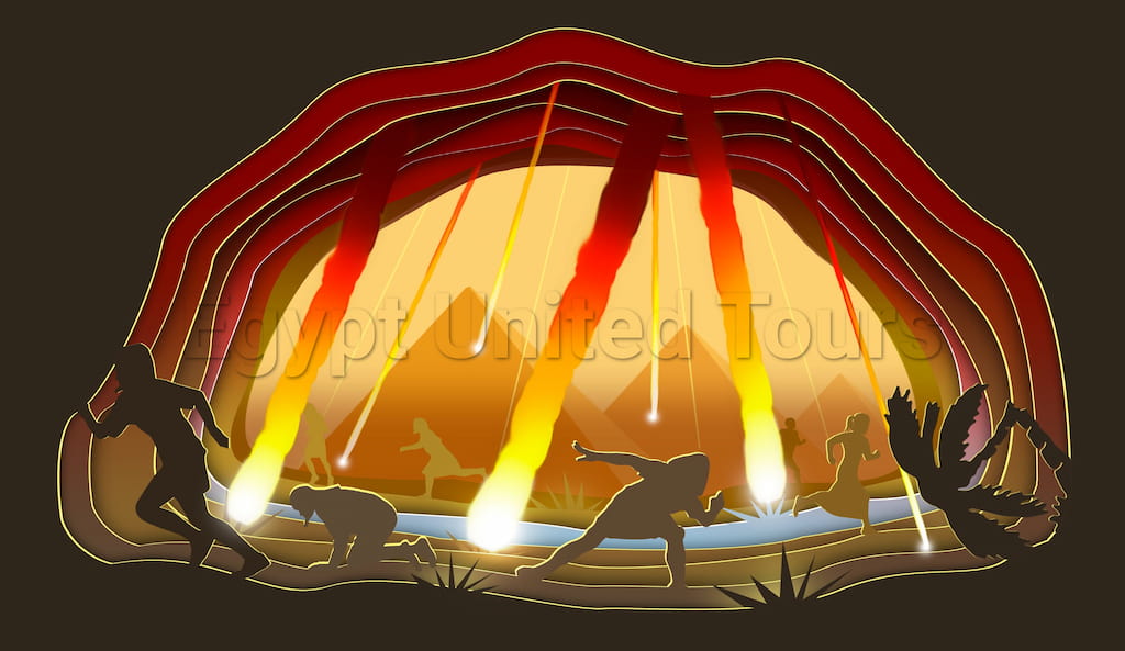 Fire thunderstorm. Bible story.