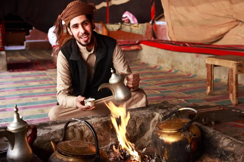 Bedouin man in Wadi Rum tent