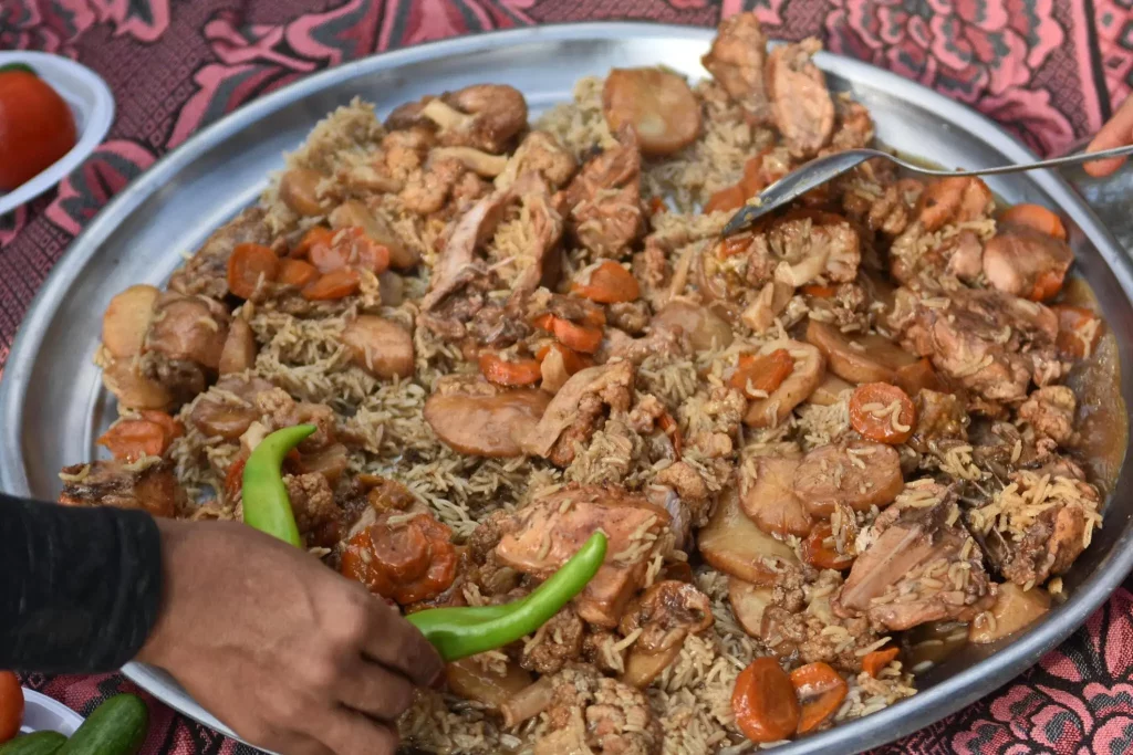 Bedouin meal in the fields during olive picking season