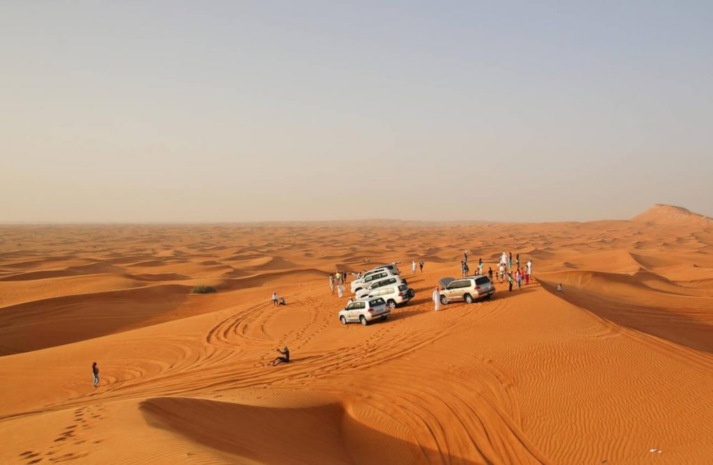 cars in desert near Dubai, United Arab Emirates