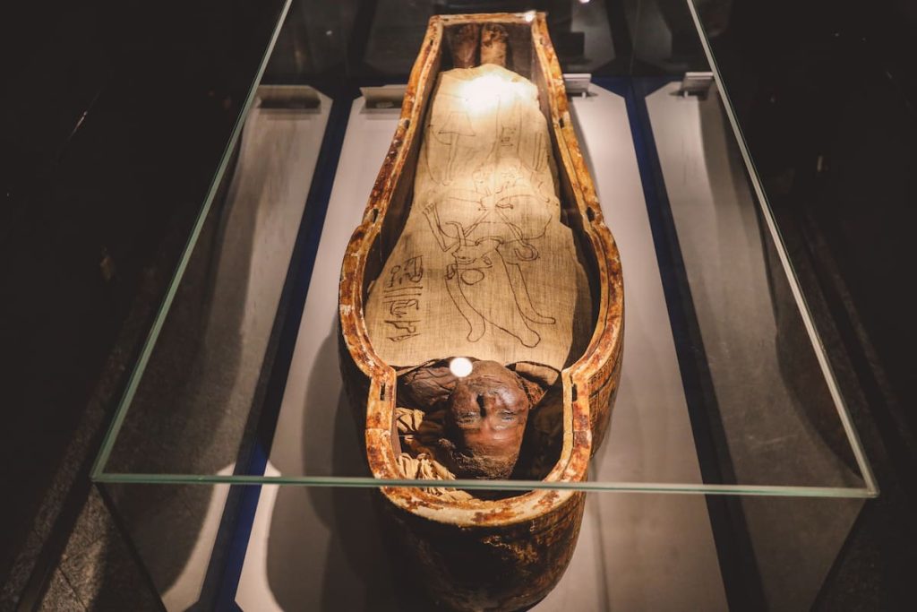 Ancient Egyptian Exhibits of the archaeological Mummification Museum in Upper Egypt