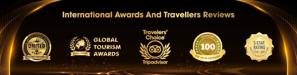 Awards recognizing Egypt United Tours for exceptional tourism services in Egypt.
