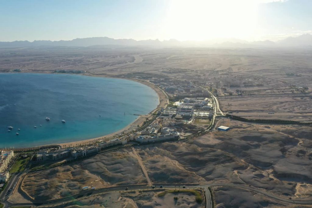sahl hasheesh bay on coastline of egypt
