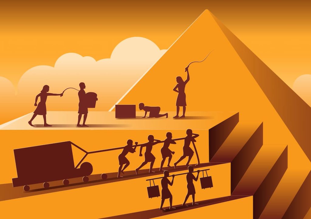 Building Pyramid in Egypt in ancient time use men to be work the whole day.