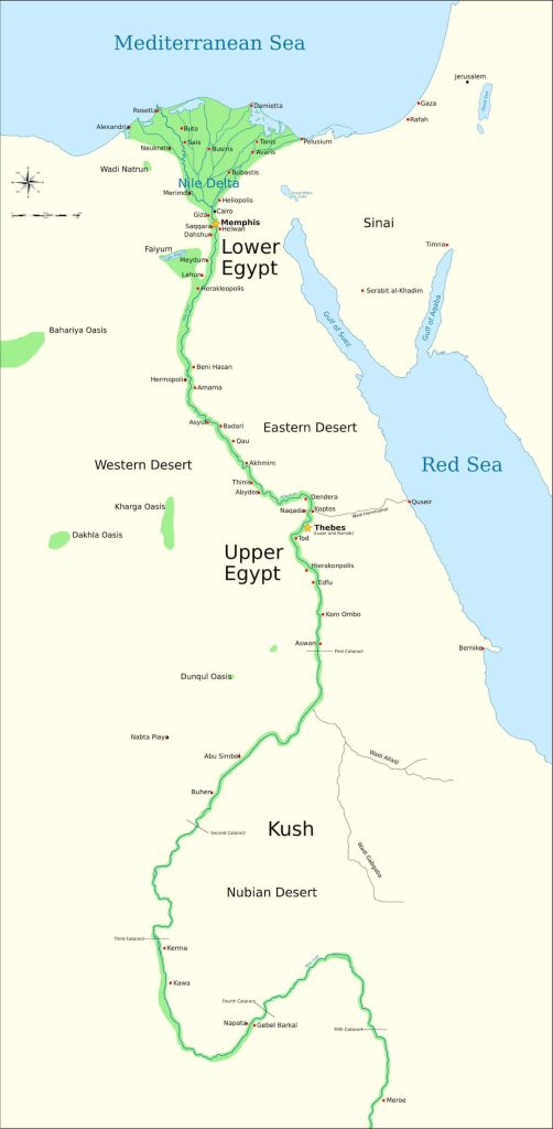 map of Egypt and where was ancient egypt located