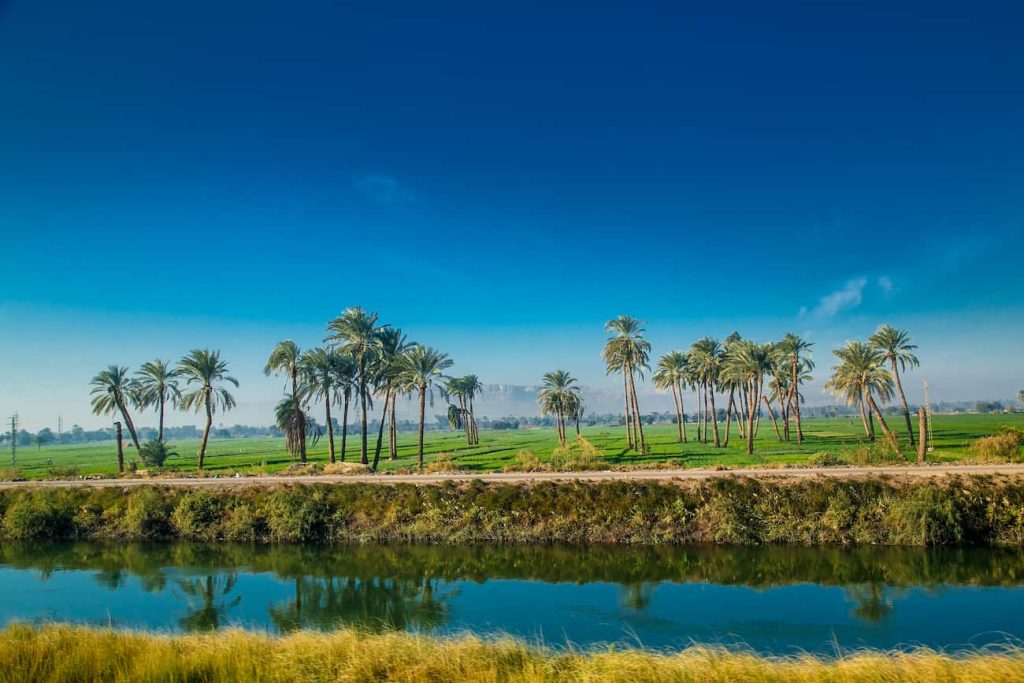 Egyptian countryside near the Nile irrigation canal