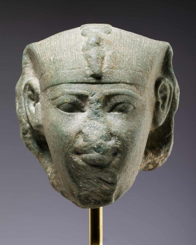 Head of a sphinx, possibly of Amenemhat I
