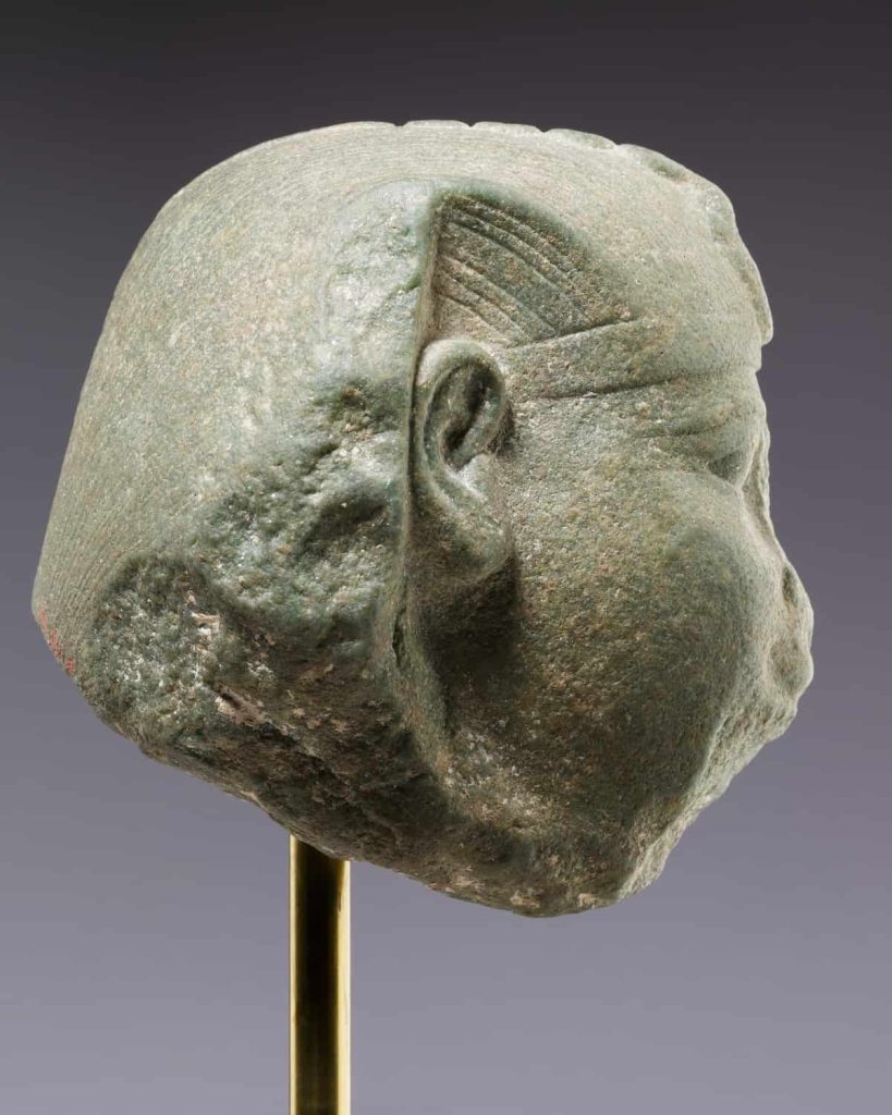 Head of a sphinx, possibly of Amenemhat I