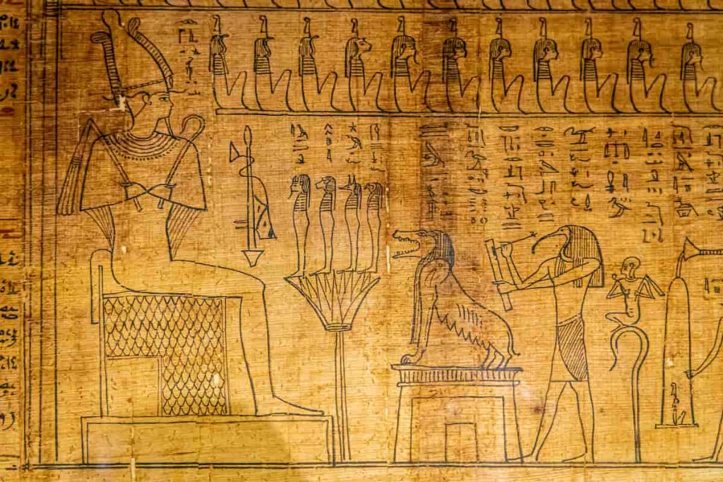 Gliphs in Egyptian book of dead