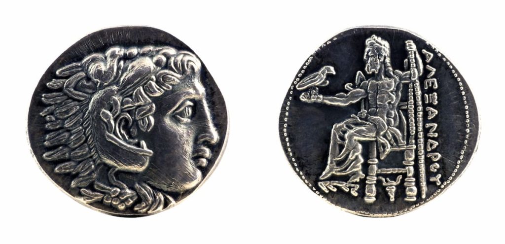 Silver coin with Alexander the Great