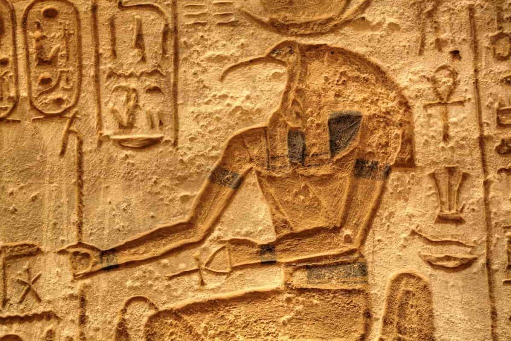 God Thoth, Sunken Relief, Lateral Chamber, Ramses II Temple,