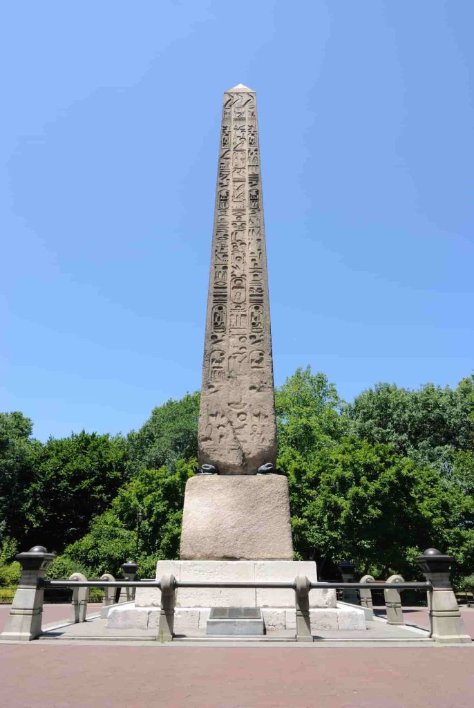 Obelisks Egypt on display in central park new york city.