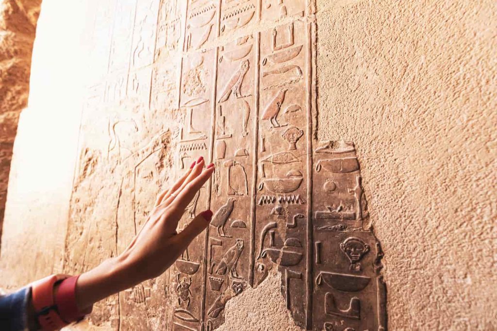 drawings on the walls of their temples