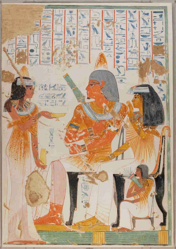 Nebamun Receiving Wine. Vintage artwork