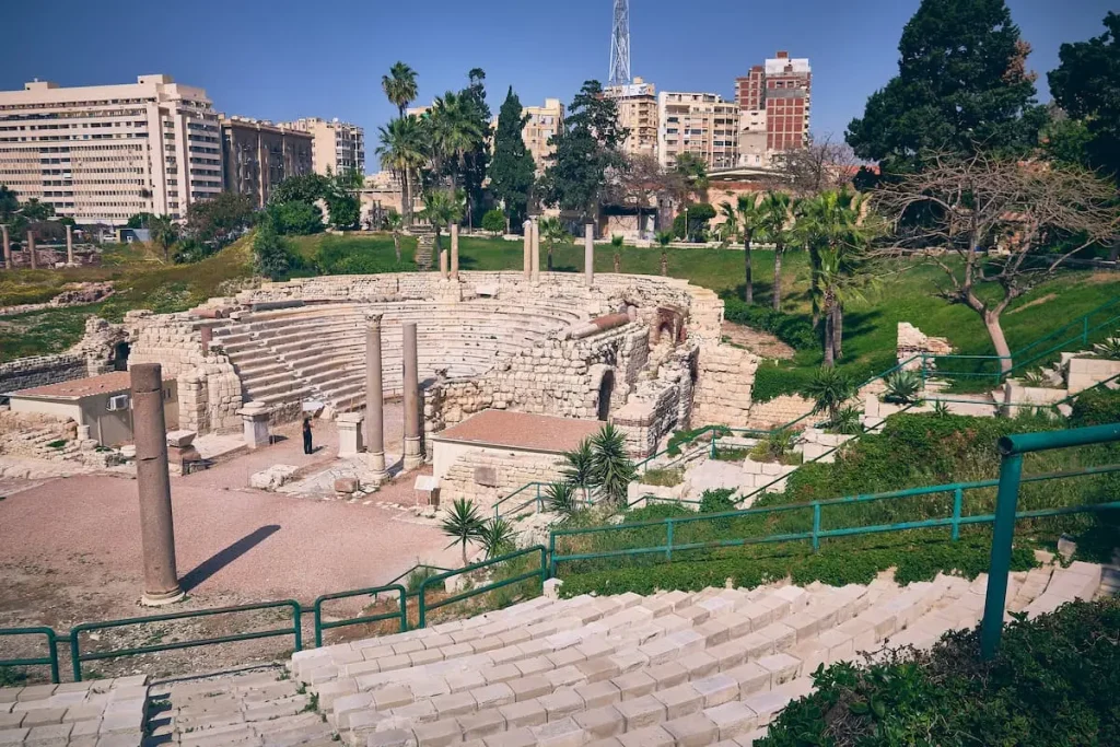 Ruins of roman amphitheatre in Alexandria, Egypt ancient egyptian city names