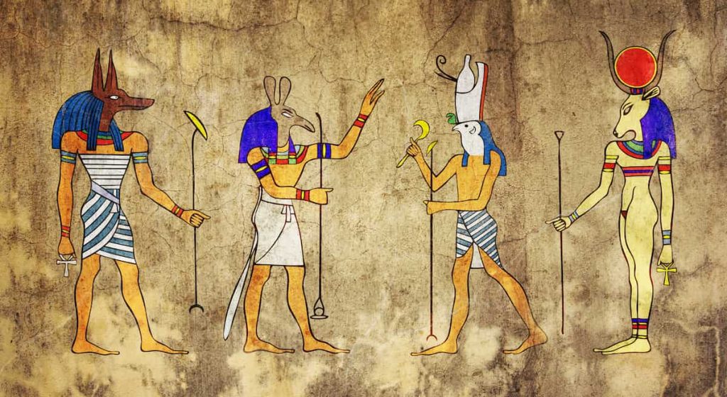 Egyptian Gods and Goddess - Anubis, Seth, Horus and Hathor