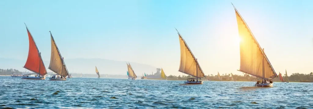 Felucca boat ride on the nile river, Luxor, Egypt