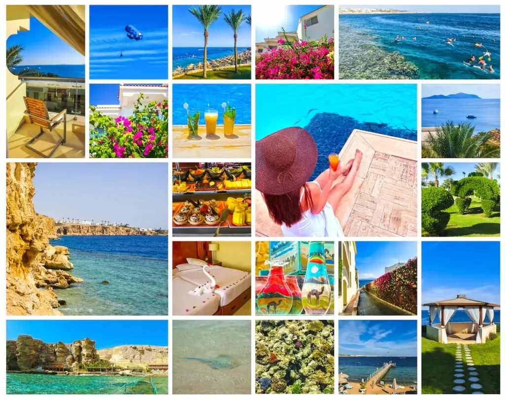 Collage of pictures from Egypt holidays at Sharm El Sheikh