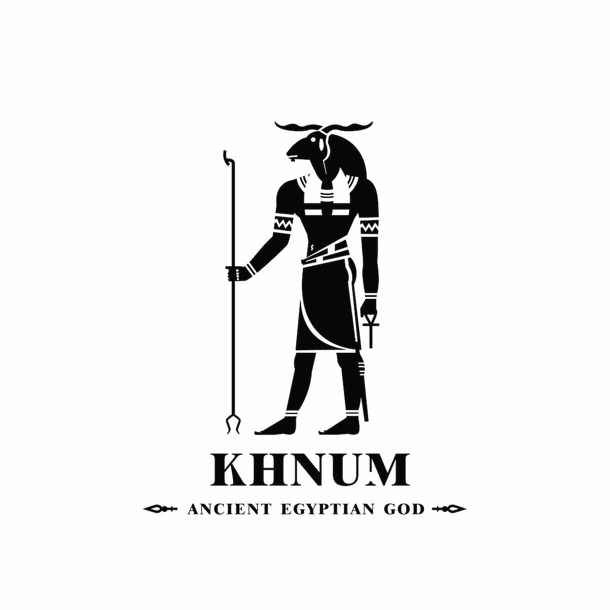 Ancient egyptian god khnum silhouette, middle east god Logo