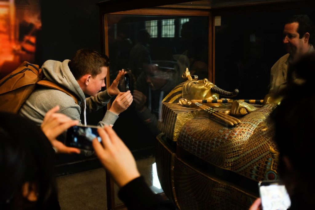 Tutankhamen's Mask in Egyptian Museum in Cairo. It is main attraction object of the Museum.