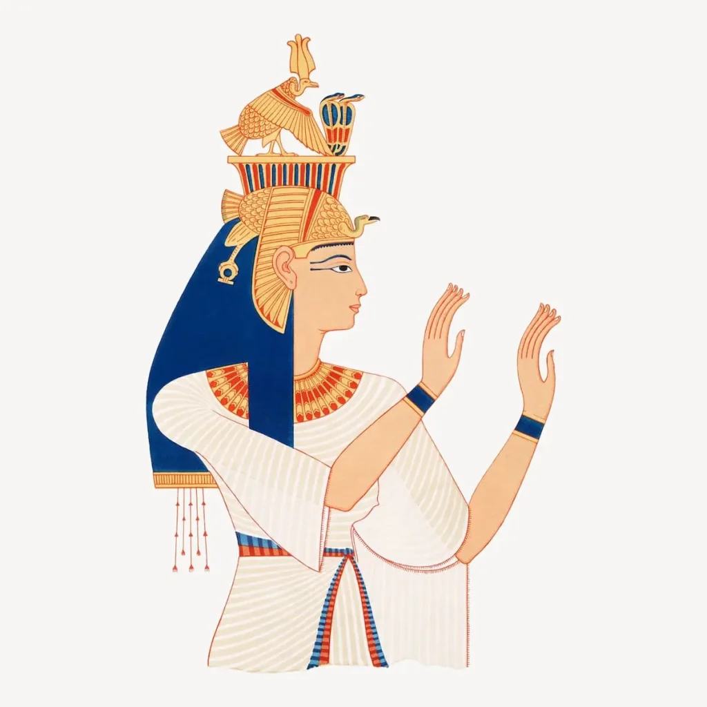 Portrait of queen Tiye vintage illustration. 