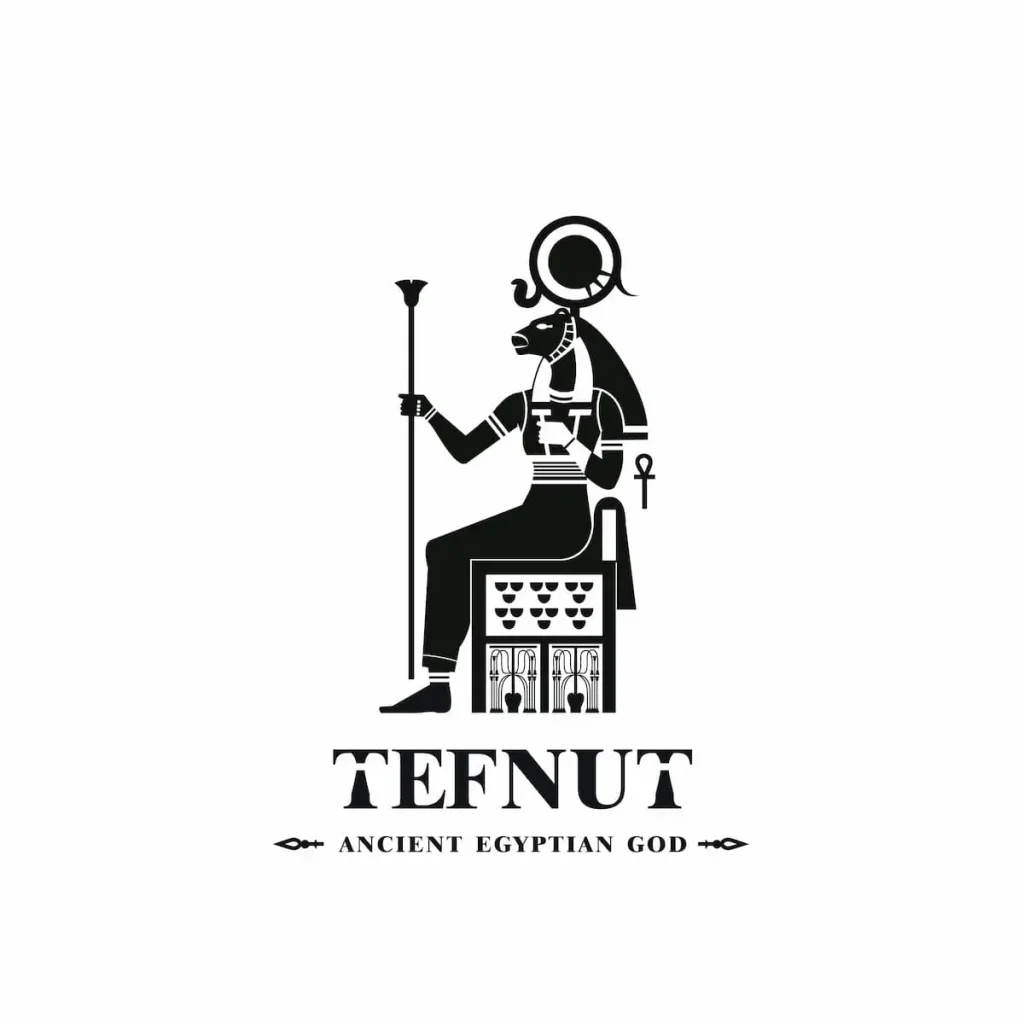 Ancient egyptian god tefnut silhouette