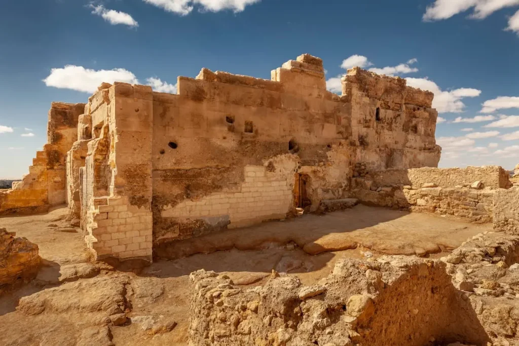 Ruins of the famous Temple of the Oracle (Amun Temple) at Siwa Oasis, Egypt