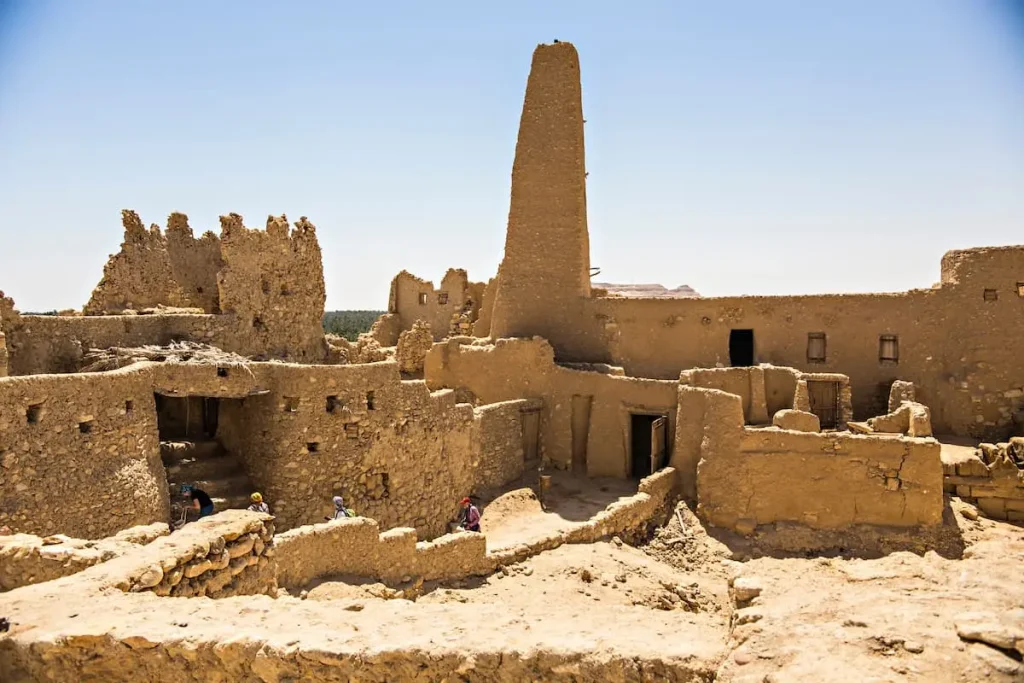 SIWA, EGYPT - April 2018: Oracle temple or Amun Revelation Temple at Siwa oasis, temple where Alexander the Great was predicted to conquer the whole world, Egypt