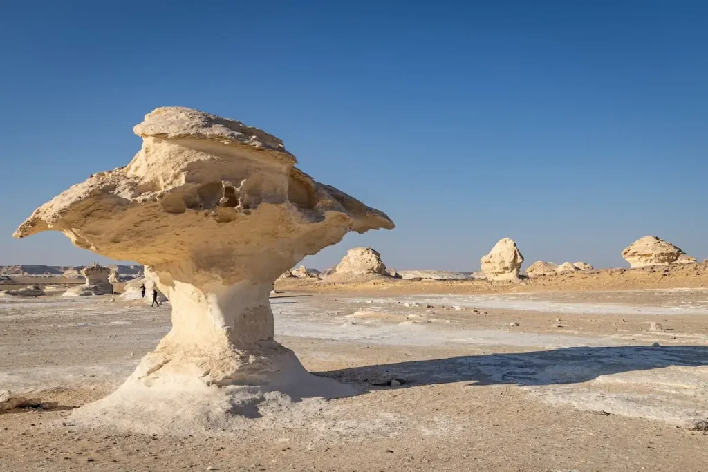 White Desert National Park, Al Farafra, New Valley, Egypt. Rock pinnacle in the White Desert of western Egypt.