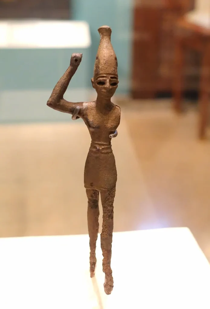 Baal, God of Fertility and Storms, Megiddo, Strata IX-VII, Late Bronze Age, 1550-1200 BC, bronze Oriental Institute Museum, University of Chicago