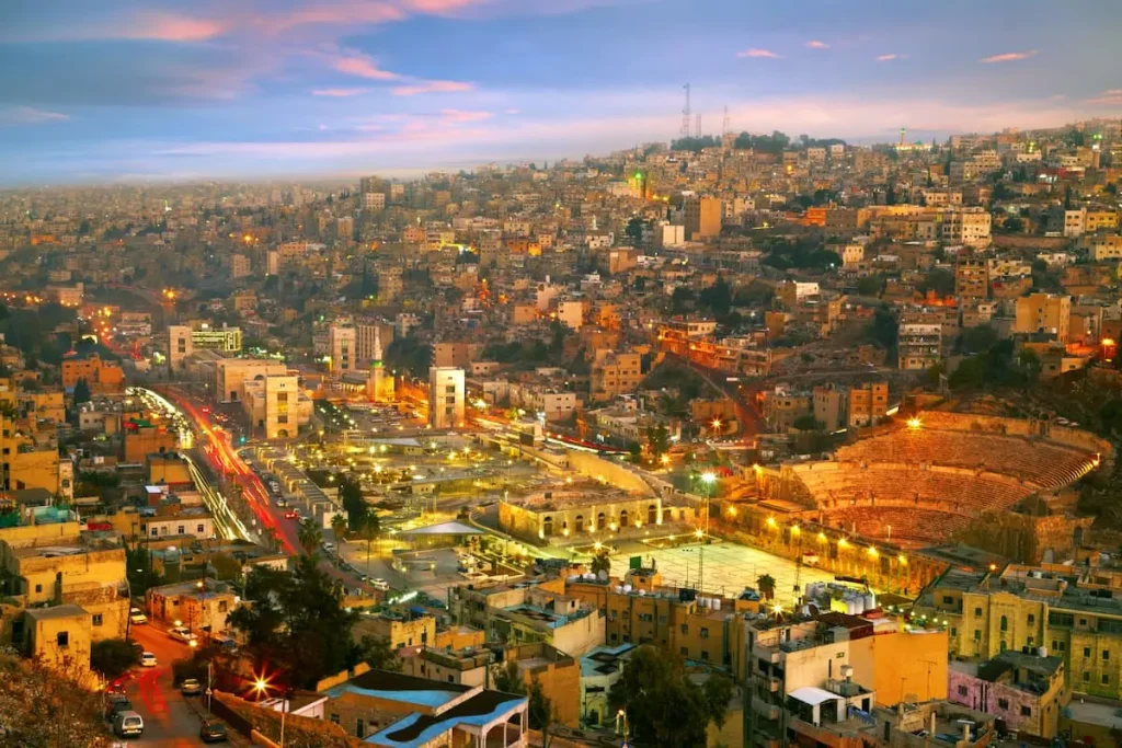 Night lights of Amman - capital of Jordan