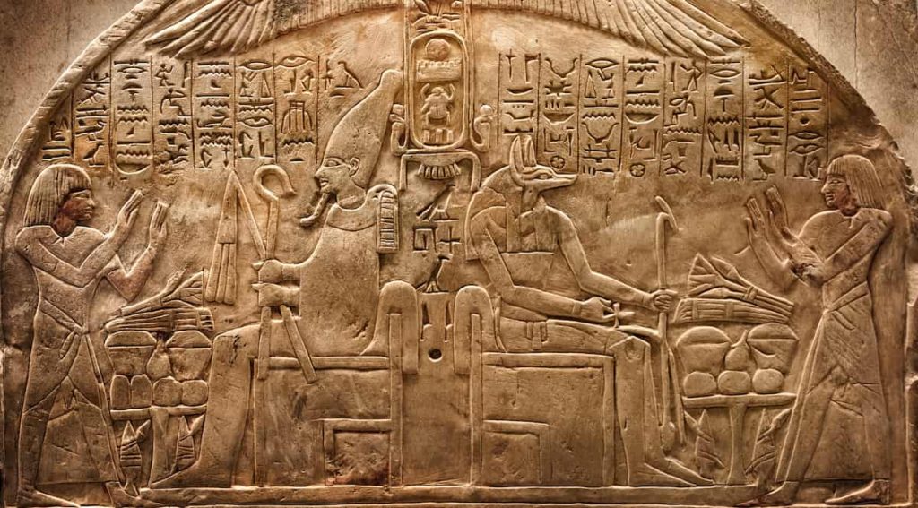 Ancient Egyptian deities Osiris and Anubis