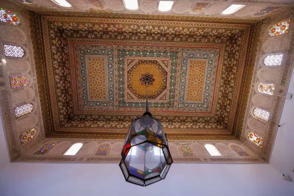  Scenic views of ornate ceilings in the Bahia Palace, Old Town Medina area of Marrakech, west Morocco