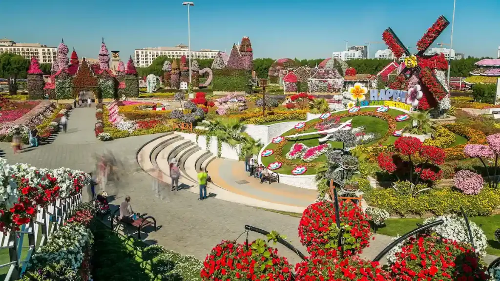 Top view of Dubai miracle garden 