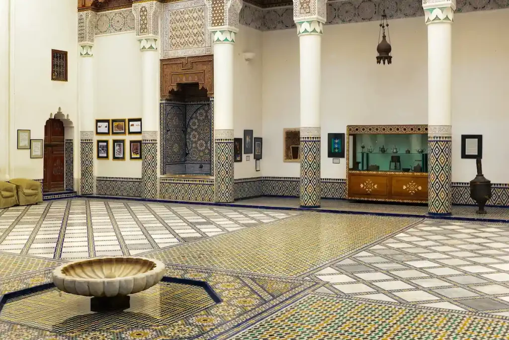 Interior of Dar Si Said palace in Marrakech, Morocco.
