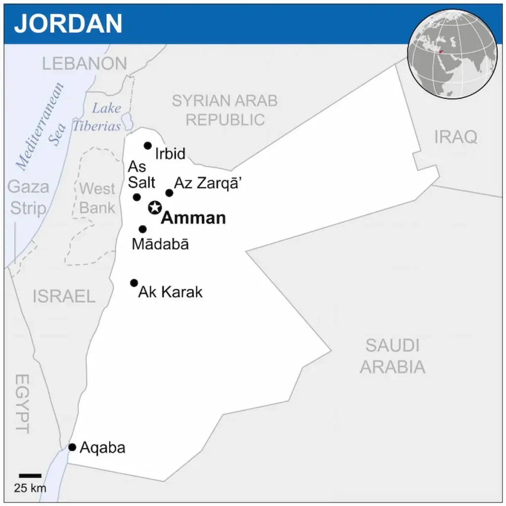 Location and Geography of Amman, Capital of Jordan