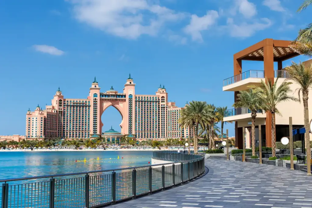 Best Tourist Spots in Dubai Dubai Atlantis Hotel on artificial island The Palm Jumeirah luxury vacation in the United Arab Emirates