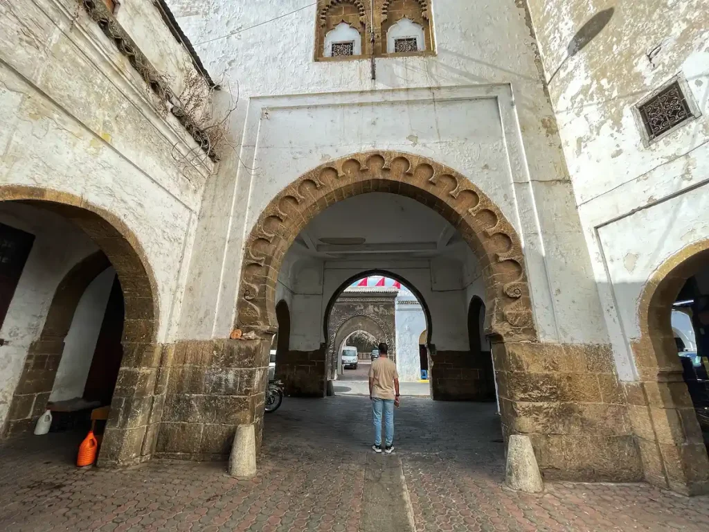 Old buildings in Habous , Casablanca - Morocco. View of historic buildings in Habous. Streets in old medina (Old Town) the amazing historic and architecture