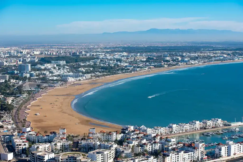 Panoramic view Agadir ariel from the Agadir Kasbah