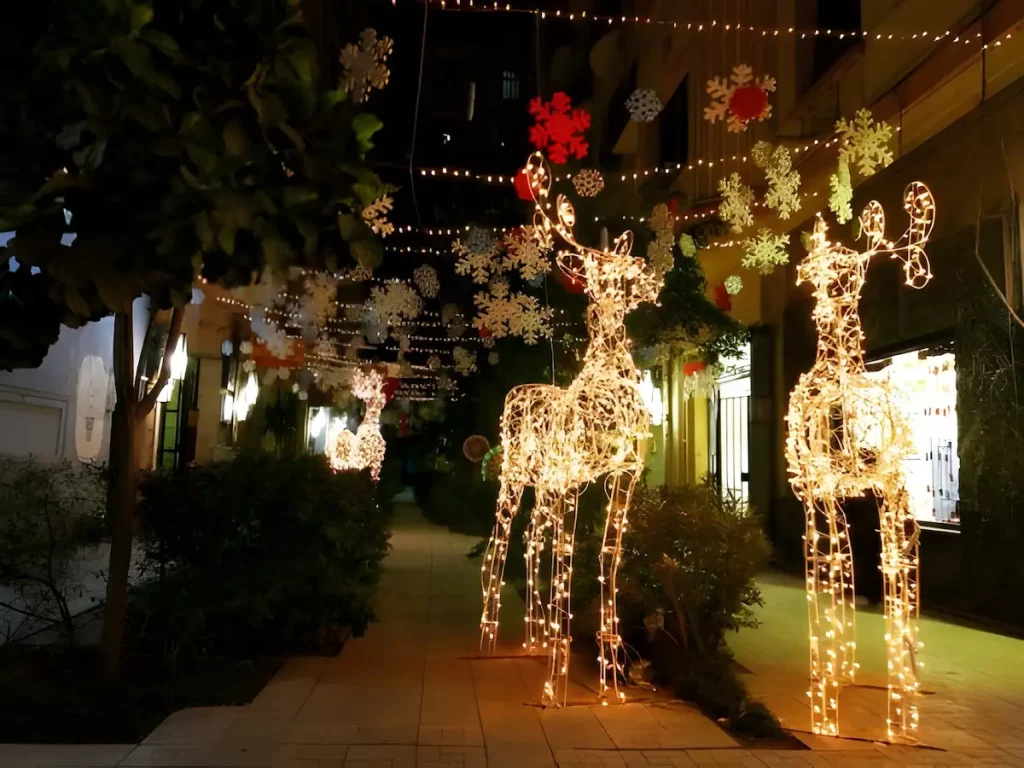 Lighting Deer christmas - outdoor decorations at Downtown Cairo