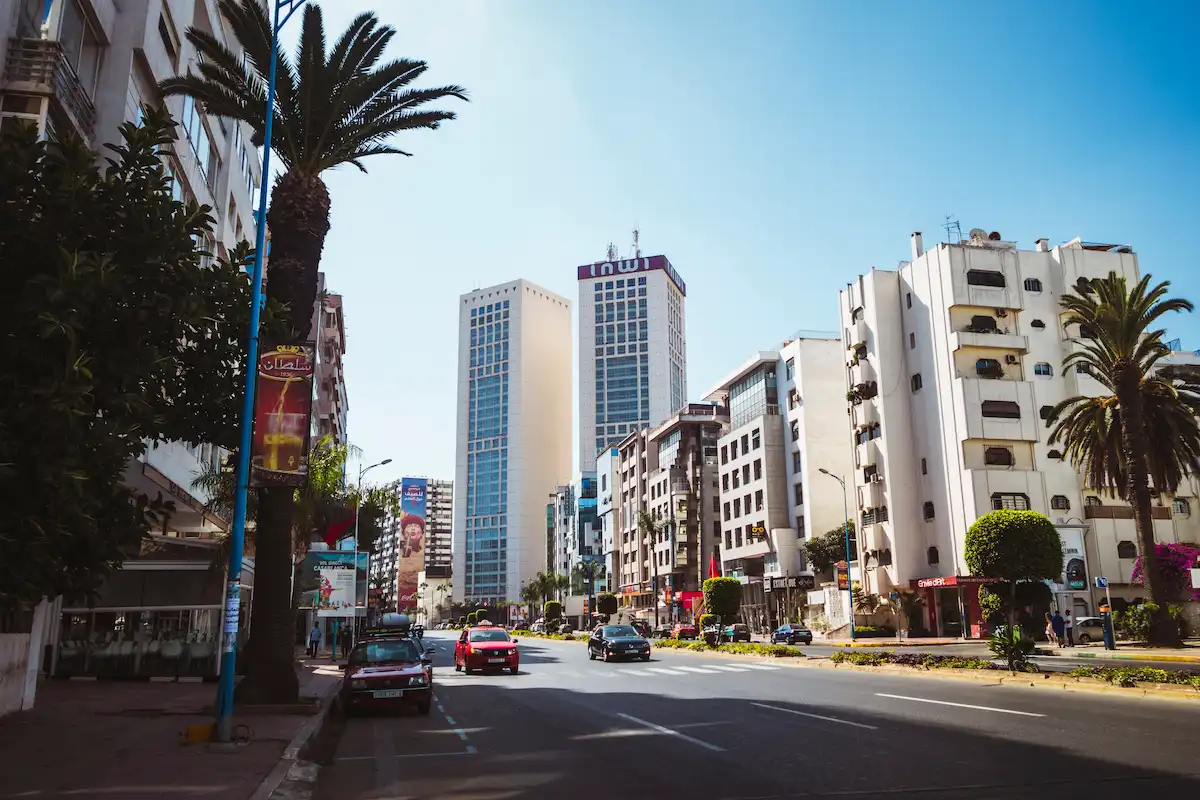 Casablanca Morocco, , view of twin center and other buildings in Maarif district in Casablanca