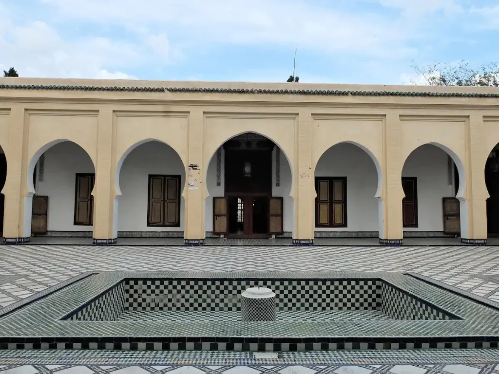 The courtyard of the Dar Batha. The former royal palace