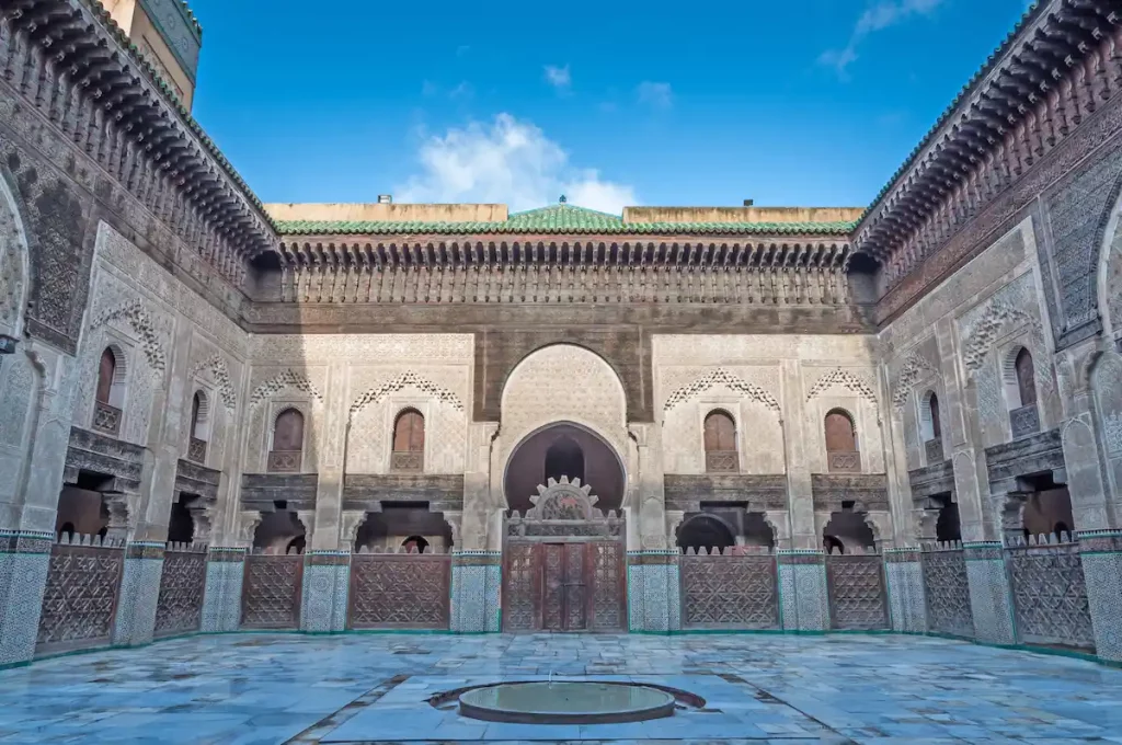 Court of the Madrasa Bou Inania in Fez, Morocco, Africa