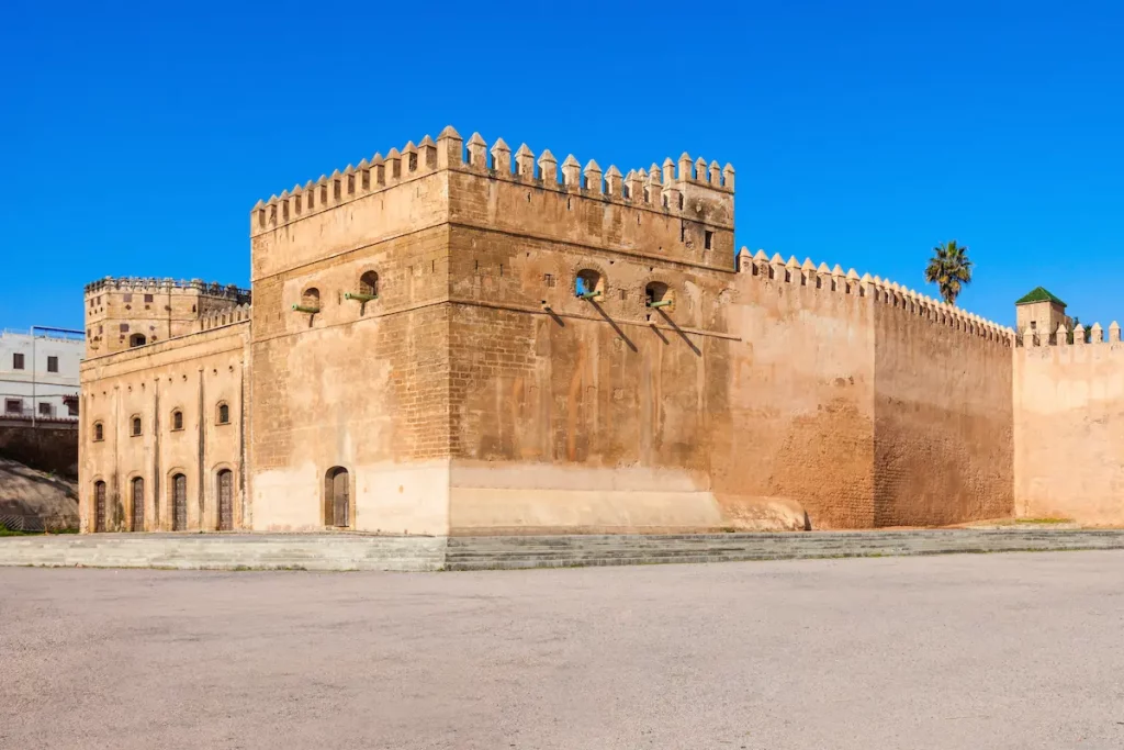The Kasbah of the Udayas fortress in Rabat in Morocco. The Kasbah of the Udayas is located at the mouth of the Bou Regreg river in Rabat