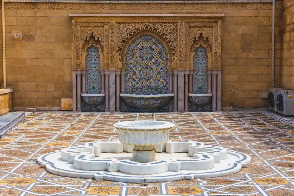 Fountain at the Mausoleum of Mohammed V in Rabat - Morocco