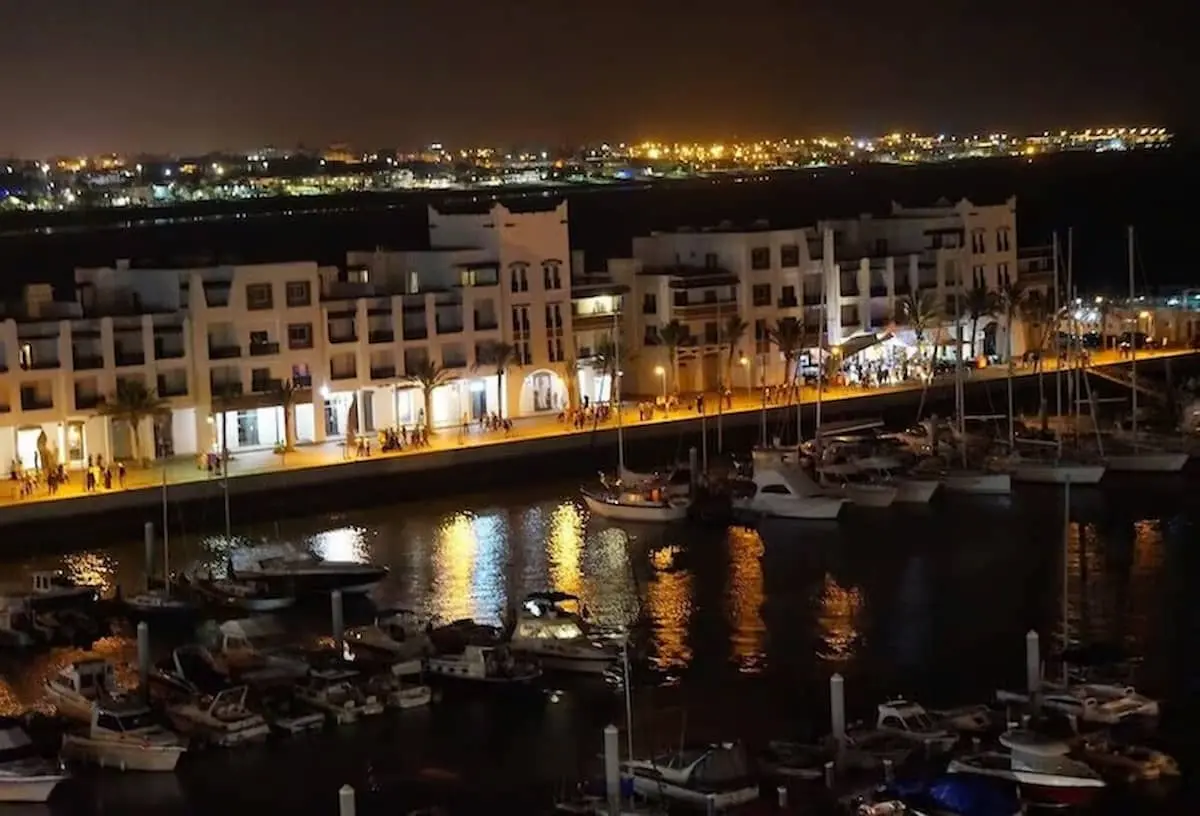 Agadir Marina's night view