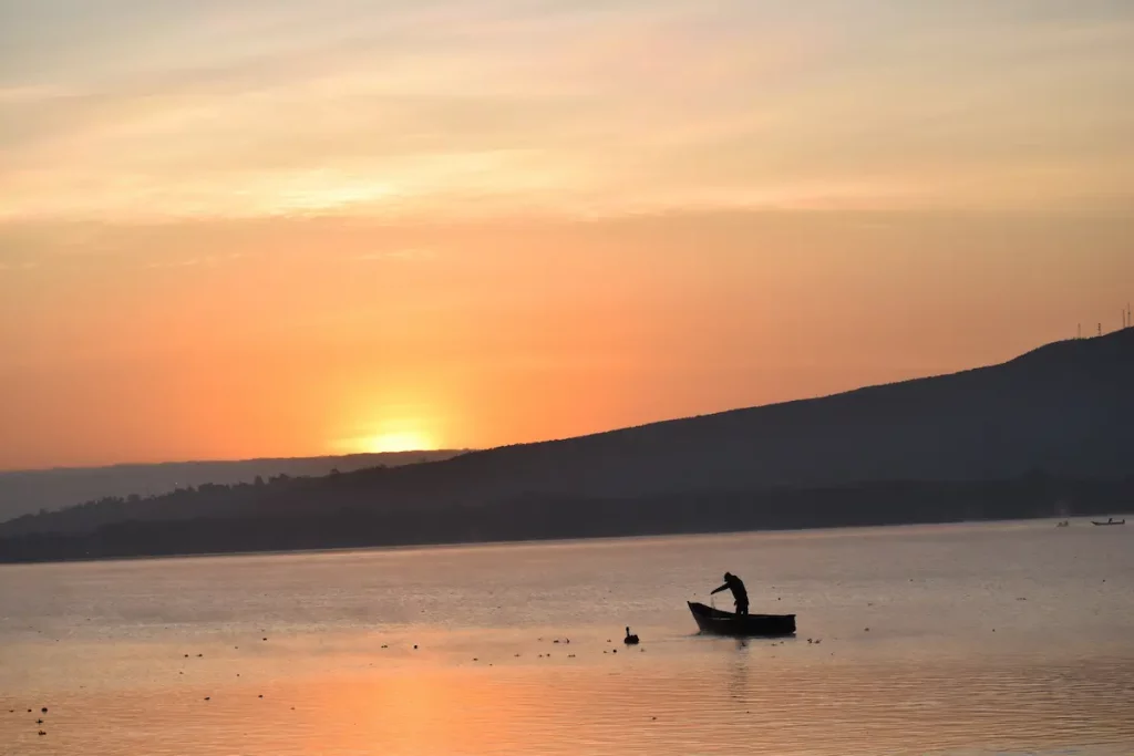 Fishing in lake Naivasha in an early morning