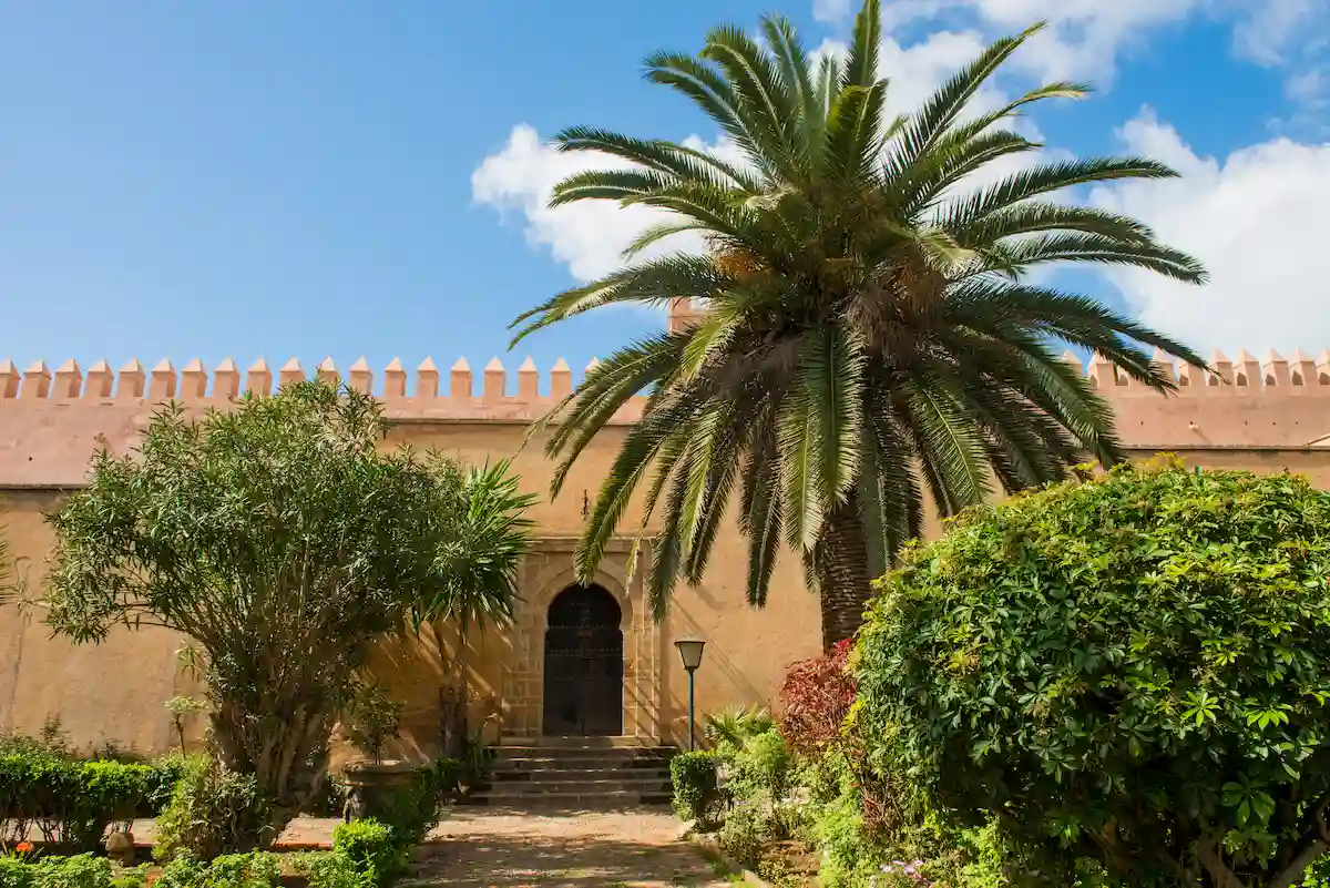 Andalusian gardens in Udayas kasbah.Kasbah of the Udayas is a small fortified complex and a symbol of the Almohad arquitecture, added to the UNESCO World Heritage.Rabat, Morocco. North Africa.
